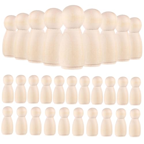 LOLIPPYY 30 Stück Teiliges Unbemalte Hölzerne Peg Dolls DIY Bastelset für Junge Mädchen Glatte Oberfläche Sicher zum Bemalen und Kreativen Gestalten von Holzfiguren und Puppenstuben LOLIPPYY 30 Stück Teiliges Unbemalte Hölzerne Peg Dolls DIY Bastelset für Junge Mädchen Glatte Oberfläche Sicher zum Bemalen und Kreativen Gestalten von Holzfiguren und Puppenstuben von LOLIPPYY