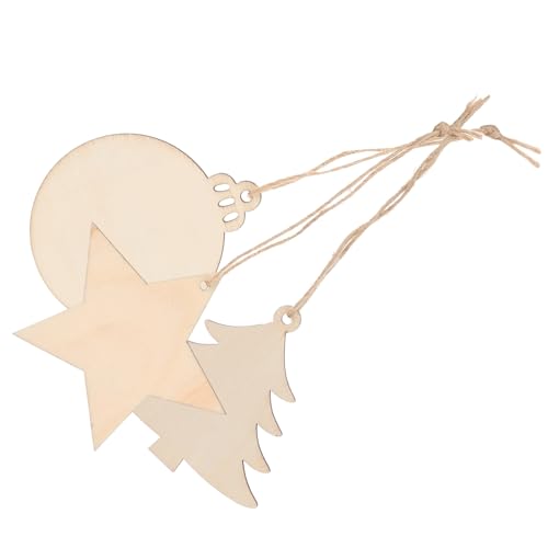 LOLIPPYY 30 Stück Teiliges Weihnachtsbaum Deko Holzanhänger zum Basteln Runde Holzscheiben mit Aufhängeloch Glatte Oberfläche für DIY Christbaumschmuck Bemalbar und Kreativ für von LOLIPPYY