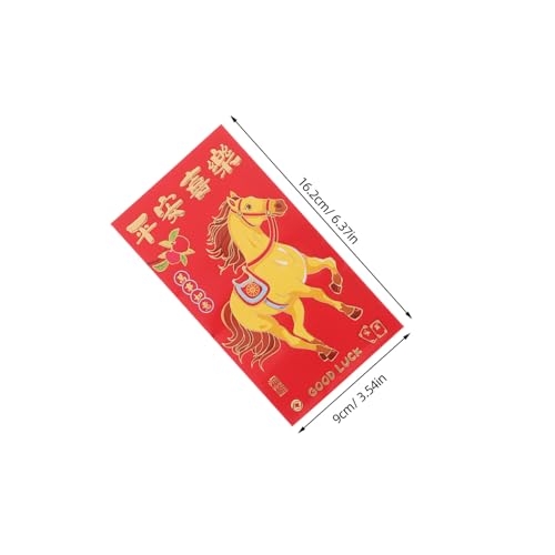LOLIPPYY 300 Stk. Rote Umschläge zum Chinesischen Neujahr Kreative Hongbao mit Pferdemotiv Traditionelle Glücksgeldumschläge für Frühlingsfest und Neujahrsfeiern LOLIPPYY 300 Stk. Rote Umschläge zum Chinesischen Neujahr Kreative Hongbao mit Pferdemotiv Traditionelle Glücksgeldumschläge für Frühlingsfest und Neujahrsfeiern von LOLIPPYY