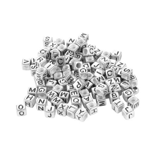 LOLIPPYY 300Stücke DIY Acryl Buchstabenperlen Quadratische Perlen Wasserdichtes Schmuckzubehör für Armbänder und Schlüsselanhänger Langlebig und von LOLIPPYY