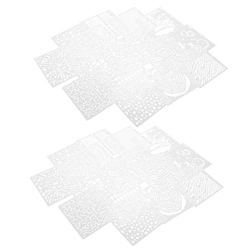 LOLIPPYY 32Stücke Teiliges DIY Schablonen für Wandmalerei Wiederverwendbare Kunststoffvorlagen mit Geometrischen Mustern für Projekte und Dekoration von LOLIPPYY