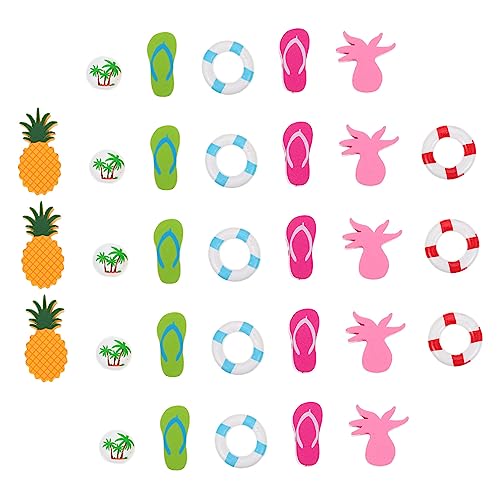 LOLIPPYY 35 Stück Hawaii Party Holzperlen Diy Bastelset Dekorative Holzkugeln für Armbänder Schmuck und Handarbeiten Vielseitige Perlen für Ihre Bastelprojekte von LOLIPPYY