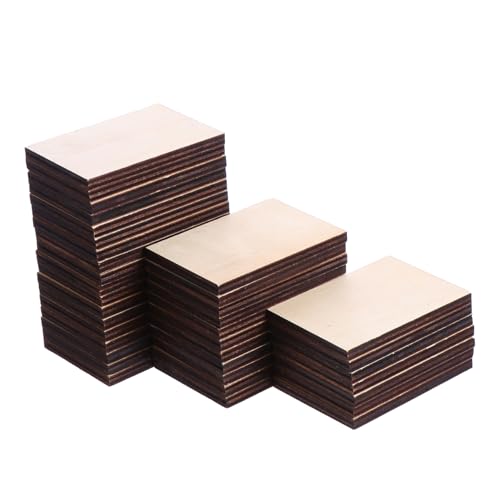 LOLIPPYY 36 Stück Teiliges Holzplatten Rechteckige Rohholzstücke Langlebig Unvollendete Holztafeln zum Basteln Bemalen und Dekorieren für DIY Deko und Handwerk von LOLIPPYY