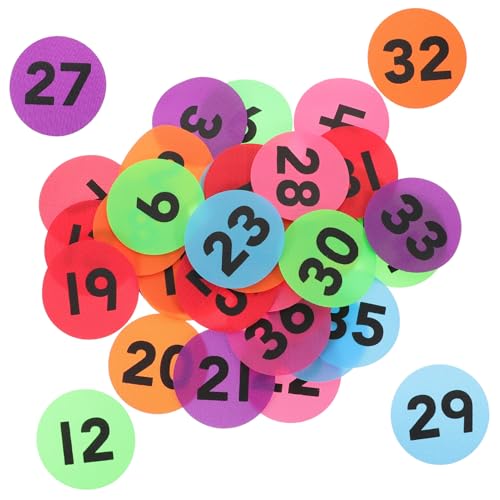 LOLIPPYY 36 Stück Teiliges Selbstklebende Zahlenaufkleber Bunte Klassifizierungs etiketten Runde Bodenmarkierungen für Büro Kindergarten und Klassenzimmer zur Einfachen Organisation und von LOLIPPYY
