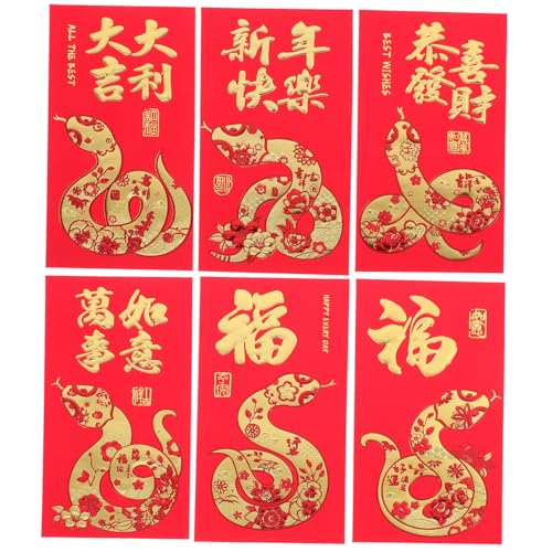 LOLIPPYY 36 Stück Teiliges Traditionelle Rote Papierumschläge für Chinesisches Neujahrsfest Schlangenjahr Kreative Geldumschläge mit Festlichem Design Stabile und Leichte Rote Päckchen für LOLIPPYY 36 Stück Teiliges Traditionelle Rote Papierumschläge für Chinesisches Neujahrsfest Schlangenjahr Kreative Geldumschläge mit Festlichem Design Stabile und Leichte Rote Päckchen für von LOLIPPYY