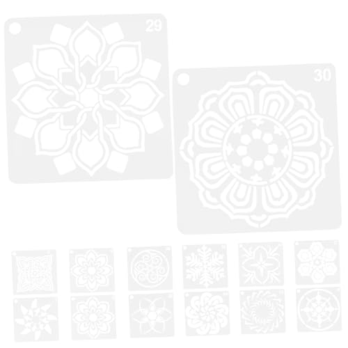 LOLIPPYY 36Stücke Mandala Malschablonen Wiederverwendbare Wand und Bodenschablonen für DIY Dekorationen für Feste und Kunstprojekte Langlebig Pet Material von LOLIPPYY