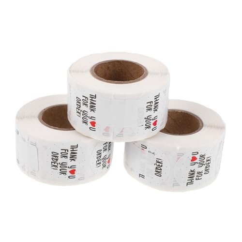 LOLIPPYY 3Roll Dankeschön Aufkleber Rund Selbstklebend Verschlussetiketten für Umschläge Boxen Verpackung Small Business Party Geschenkverpackung und Versand von LOLIPPYY