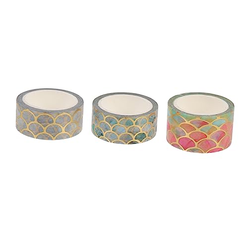 LOLIPPYY 3Rollen Vergoldete Washi Bänder für DIY Scrapbooking Selbstklebend Dekorative Klebebänder für Geschenkverpackungen Handgefertigte und Projekte von LOLIPPYY