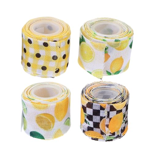 LOLIPPYY 4 Rollen Breites mit Zitronenmuster Vielseitiges DIY Geschenkband und Bekleidungszubehör Strapazierfähig Farbecht für Hochzeiten Basteln Festdekoration LOLIPPYY 4 Rollen Breites mit Zitronenmuster Vielseitiges DIY Geschenkband und Bekleidungszubehör Strapazierfähig Farbecht für Hochzeiten Basteln Festdekoration von LOLIPPYY