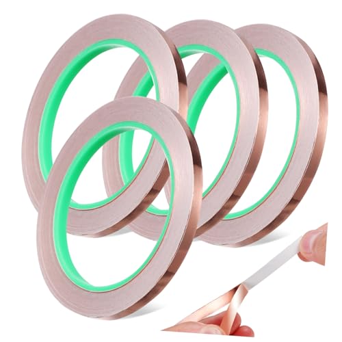 LOLIPPYY 4 Rollen Kupferfolie Klebeband Selbstklebend Je Leitfähiges Kupferband für Elektronik DIY Basteln Emi Abschirmung Starke Haftung Flexibel und Robust LOLIPPYY 4 Rollen Kupferfolie Klebeband Selbstklebend Je Leitfähiges Kupferband für Elektronik DIY Basteln Emi Abschirmung Starke Haftung Flexibel und Robust von LOLIPPYY