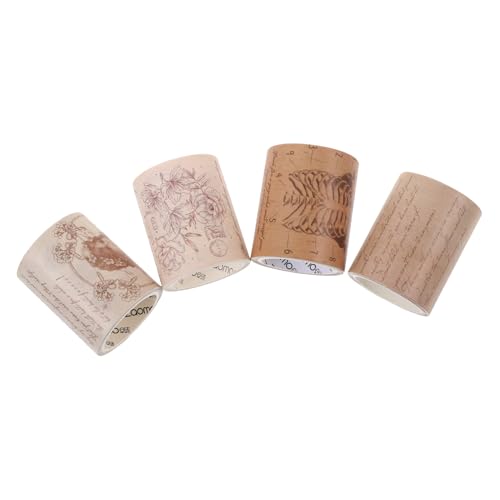LOLIPPYY 4 Rollen Teiliges Washi Tape Selbstklebendes Vintage Muster Klebeband für Scrapbooking Kalender Geschenkverpackung und DIY Basteln Tragbar Einfach Anzuwenden Originelles Dekoband von LOLIPPYY