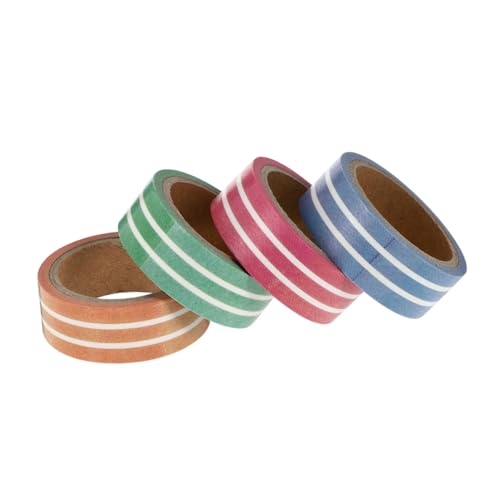 LOLIPPYY 4 Rollen Washi Tape Streifenmuster Dekoratives Klebeband Scrapbook Journal Sticker DIY Geschenkverpackung Tagebuch Basteln LOLIPPYY 4 Rollen Washi Tape Streifenmuster Dekoratives Klebeband Scrapbook Journal Sticker DIY Geschenkverpackung Tagebuch Basteln von LOLIPPYY