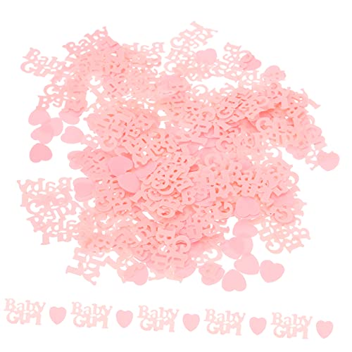 LOLIPPYY 4 Sätze Konfetti jahrestag bodendeko Festliche Dekoration Babydusche hochzeitstruhe Party für Babydekorationen Geschlecht offenbaren Dekoration dekorative Streuung Plastik Rosa von LOLIPPYY