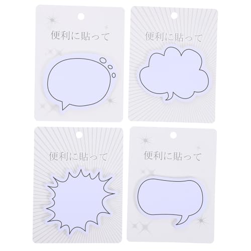LOLIPPYY 4 Sätze Kreative Haftnotizen mit Stark Klebenden Memo Pads Designs Rechteck Kreis Sprechblase Wolke Praktische Notizzettel für Büro Schule Zuhause zum Beschriften und Erinnern von LOLIPPYY