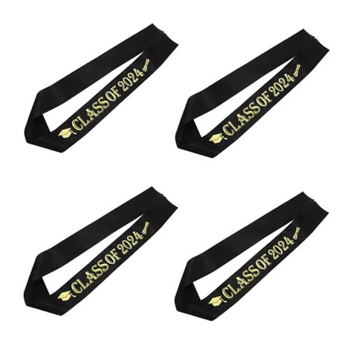 LOLIPPYY 4 Stück 2024 Gürtel für die Abschlussfeier Prom Queen Schärpe Stimmen Schleife Senior Schulterriemen für Abschlussfeier Abschluss Sash abschlussfeier requisiten Partyzubehör Satin von LOLIPPYY