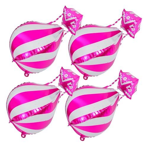 LOLIPPYY 4 Stück Heizballon Heißluftballon Dekoration Aufblasbares Heißluftballon- Aufblasbarer Heißluftballon Heißluftballons aus Folie Partyzubehör für Flugzeuge Aluminiumfolie Rosy von LOLIPPYY