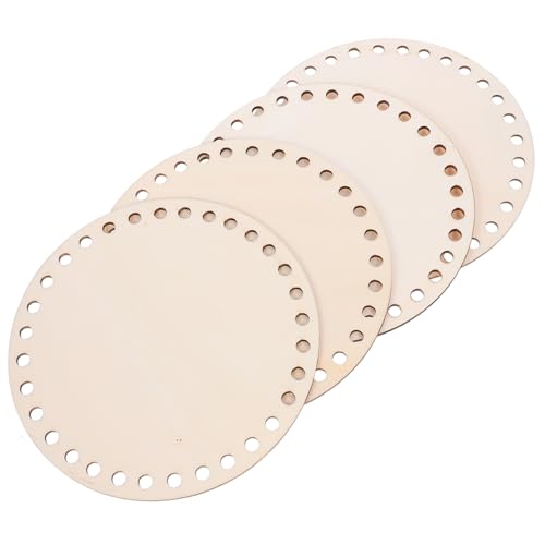 LOLIPPYY 4 Stück Holzboden für DIY Körbe Runder Holzuntersetzer zum Häkeln mit Vorgebohrten Löchern für Einfaches Basteln für Strickprojekte und Kreative Gestaltungen LOLIPPYY 4 Stück Holzboden für DIY Körbe Runder Holzuntersetzer zum Häkeln mit Vorgebohrten Löchern für Einfaches Basteln für Strickprojekte und Kreative Gestaltungen von LOLIPPYY