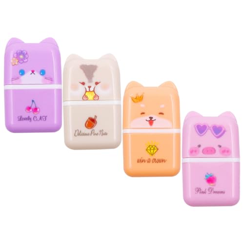 LOLIPPYY 4 Stück Niedliche Cartoon Tier Radiergummis Bunte Radiergummis mit Kreativen Motiven Praktisch und Leicht Tragbar für Schule und Zuhause von LOLIPPYY