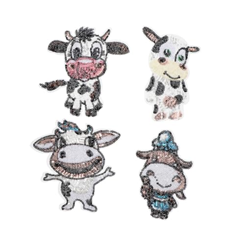 LOLIPPYY 4 Stück Niedliche Kuh Aufnäher zum Aufbügeln und Aufnähen Bestickte Kleidung Applique für DIY Kleidung Taschen Hüte Vielseitige Tierflicken für Erwachsene LOLIPPYY 4 Stück Niedliche Kuh Aufnäher zum Aufbügeln und Aufnähen Bestickte Kleidung Applique für DIY Kleidung Taschen Hüte Vielseitige Tierflicken für Erwachsene von LOLIPPYY