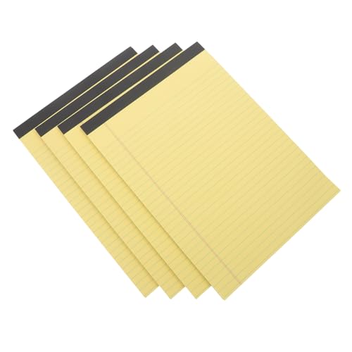 LOLIPPYY 4 Stück Notizblock mit Abreißbaren Linierten Teiliges Gelber Legal Pads für Büro und Zuhause Reißfestes Leicht Tragbares Schreibblock mit Glattem Papier für Notizen und von LOLIPPYY