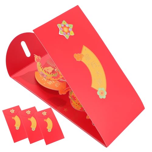 LOLIPPYY 4 Stück Rote Umschläge Jahr Des Drachen Chinesische Neujahrsdekoration Kreative Geldumschläge für Hochzeit Geburtstag Frühling Fest Langlebig Leicht Tragbar LOLIPPYY 4 Stück Rote Umschläge Jahr Des Drachen Chinesische Neujahrsdekoration Kreative Geldumschläge für Hochzeit Geburtstag Frühling Fest Langlebig Leicht Tragbar von LOLIPPYY