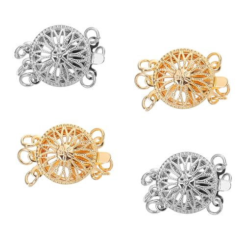 LOLIPPYY 4 Stück Schöne Layering Verschlüsse Mehrstrang Armband Verbindungsstücke für DIY Schmuckzubehör Gold und Platin von LOLIPPYY