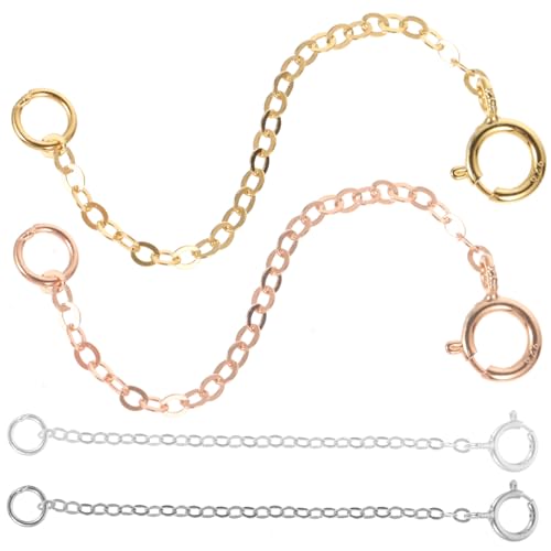 LOLIPPYY 4 Stück Silber Verlängerungsketten Schmuckverlängerung für Halsketten und Armbänder Langlebige DIY Ketten Extender Zubehör für Schmuckherstellung LOLIPPYY 4 Stück Silber Verlängerungsketten Schmuckverlängerung für Halsketten und Armbänder Langlebige DIY Ketten Extender Zubehör für Schmuckherstellung von LOLIPPYY