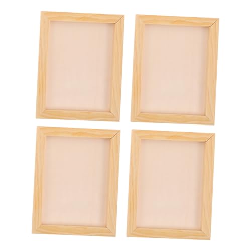 LOLIPPYY 4 Stück Teiliges DIY Holzrahmen zum Bemalen Sicherer Naturholzrahmen für Kreative Tonmalerei Einfache Bastelarbeit für Jungen und Mädchen von LOLIPPYY