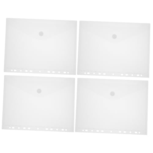 LOLIPPYY 4 Stück Teiliges Dokumententaschen Transparent mit Klebeverschluss Wasserdichte Kunststoff Ordner für Büro und Schule Wiederverwendbare Sichttaschen zur Sicheren von LOLIPPYY