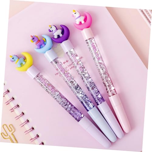 LOLIPPYY 4 Stück Teiliges Gelstifte mit Flüssigem Glattes Schreiben Ergonomisch Leichter Kugelschreiber für Schule und Büro Bunte Einhorn motiv tintenroller Praktische Schreibwaren für von LOLIPPYY