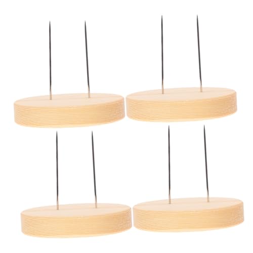LOLIPPYY 4 Stück Teiliges Holzsockel Puppenständer für Filzpuppen Display Halter für Sammler und Handwerk Stabiler Sockel Vielseitig für Nadel Puppenkreationen und Kleine Figuren Geeignet von LOLIPPYY