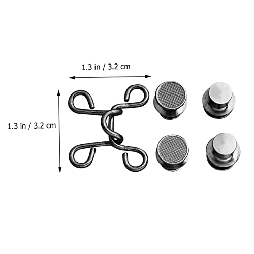 LOLIPPYY 4 Stück Teiliges Metallknöpfe Jeanshosen Taillenversteller ohne Nägel Verstellbare Abnehmbare Bundknöpfe in Silber Schwarz Gold Einfaches DIY Zubehör für Hosenbundanpassung von LOLIPPYY
