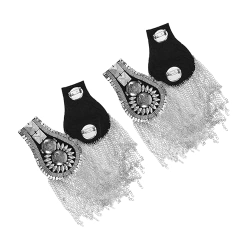 LOLIPPYY 4 Stück Teiliges Punk Schulter mit Silbernen Fransen und Nieten Langlebige Vielseitige Schulter Accessoires für Jacken Kostüme und DIY Mode im Angesagten Punkstil von LOLIPPYY