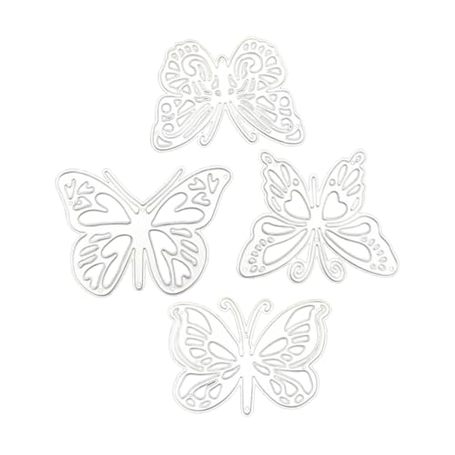 LOLIPPYY 4 Stück Teiliges Schmetterling Stanzformen Hochcarbonstahl Wiederverwendbar Prägeschablonen für Scrapbooking Fotoalbum DIY Bastelpapier Party Festival von LOLIPPYY