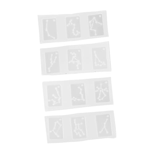 LOLIPPYY 4 Stück Teiliges Silikonform Anhänger mit Sternzeichenmotiven Flexible DIY Schmuck Gießformen für Individuelle Halsketten und Ohrringe Einfach zu Reinigen mit Seifenwasser von LOLIPPYY