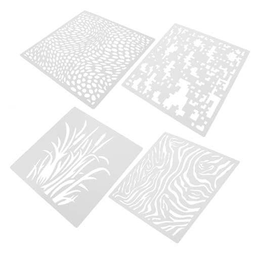 LOLIPPYY 4 Stück Teiliges Wiederverwendbares Wand Schablonen Robustem Pet Vielseitig für DIY Malerei Scrapbooking und Wandgestaltung Große Muster für Kreative Wohnraumdeko von LOLIPPYY