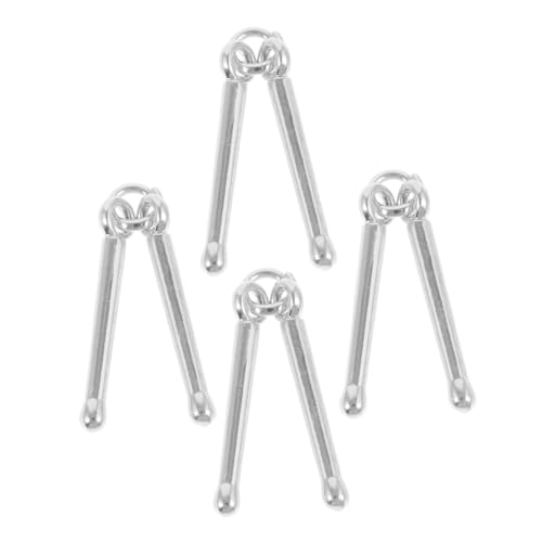 LOLIPPYY 4 Stück Trommelstock-Anhänger Schlagzeuger Halskette Musik bezaubert Anhänger für Musikinstrumente Musiknote Charme Musik Perlen Musiknoten-Schmuck Zinklegierung Silver von LOLIPPYY