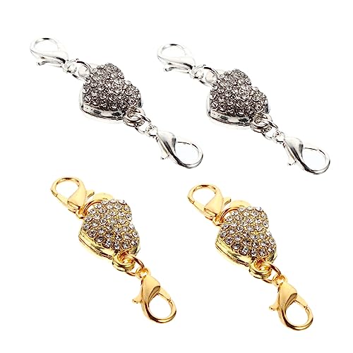LOLIPPYY 4 Stücke Halskette Verschluss Herstellung Von Schmuckarmbändern Haken Halsketten Silber Schließe Oval Halskette Extender Dekorkette Kettenverlängerung Schmuck Verschluss Legierung von LOLIPPYY