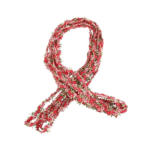 LOLIPPYY 4.5M Dunkelrote Spitzenborte für Hochzeitsapplikationen Dekoratives Band für DIY Nähprojekte Blumenstickerei für Kissenbezüge und Tischdekoration von LOLIPPYY