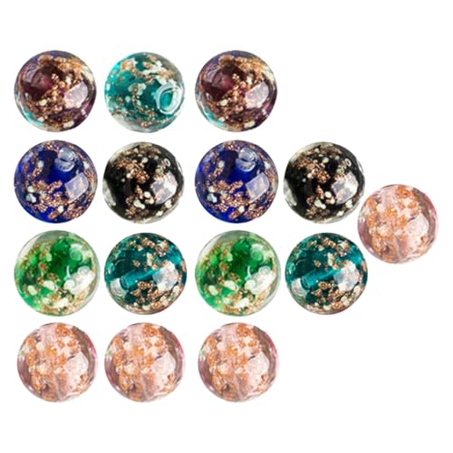 LOLIPPYY 40 Stück Teiliges Leuchtender Glasperlen Bunte Runde Spacer Perlen für DIY Schmuckherstellung Wie Armbänder Schlüsselanhänger Halsketten und Bastelprojekte von LOLIPPYY