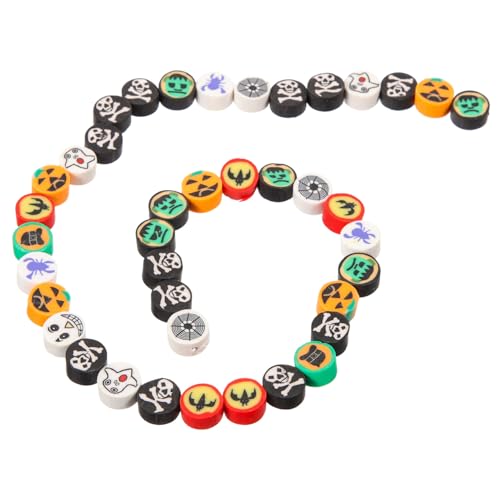 LOLIPPYY 40 Stück Teiliges Polymer Clay Perlen Halloween Schmuckherstellung DIY Kürbis Beads für Armbänder Halsketten Basteln Dekoration von LOLIPPYY