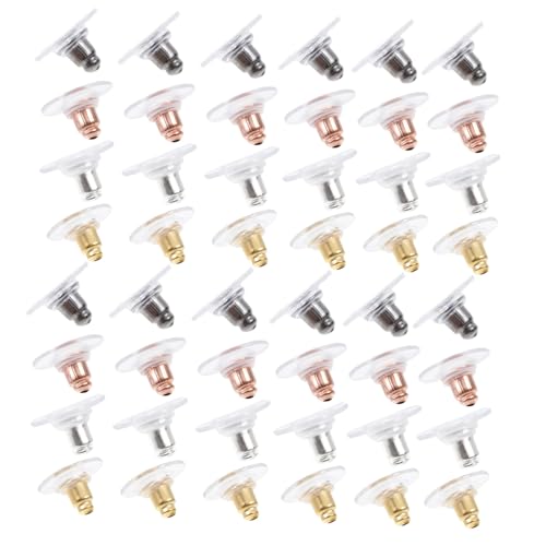 LOLIPPYY 400 Stück Ohrstecker Stopper Leichte DIY Schmuck Zubehör Metall Ohrhänger Verschluss in Roségold Gold Silber Dunkelgrau Glatt und Angenehm Kompatibel für Ohrstecker und Haken von LOLIPPYY