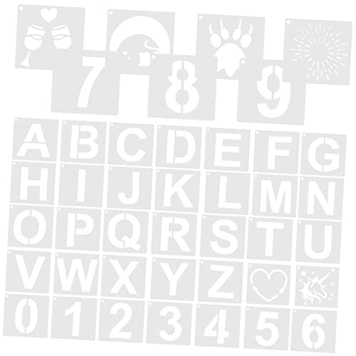 LOLIPPYY 42 Stück DIY Malvorlagen Buchstaben und Zahlen Schablonen für Kreative Bastelprojekte Wiederverwendbare Schablonen für Wandmalerei Scrapbooking und Dekoration LOLIPPYY 42 Stück DIY Malvorlagen Buchstaben und Zahlen Schablonen für Kreative Bastelprojekte Wiederverwendbare Schablonen für Wandmalerei Scrapbooking und Dekoration von LOLIPPYY