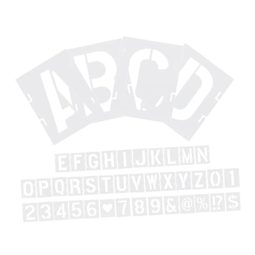 LOLIPPYY 42 Stück Teiliges Schablonen aus Stabilem Wiederverwendbare Buchstaben und Zahlenschablonen Glatte Oberfläche Waschbar für DIY Acrylmalerei und Spray Paint von LOLIPPYY