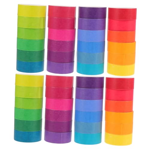 LOLIPPYY 48 Rollen Washi Tape Buntes Klebeband DIY Selbstklebend für Geschenkverpackung Scrapbooking Handarbeit Basteln mit Farben Breit Leicht Tragbar und Vielseitig Einsetzbar von LOLIPPYY