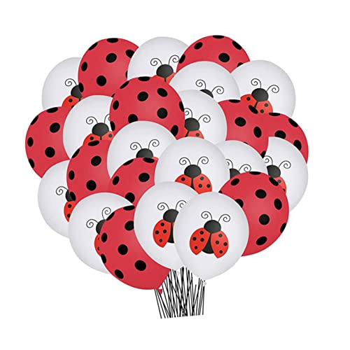 LOLIPPYY 48 Stück Luftballon Mit Marienkäfermotiv Party Herzstück Tischdekoration Dame Ballonständer Luftballons Mit Marienkäfer Marienkäfer-themenballons Dekorationen Konfetti Emulsion von LOLIPPYY