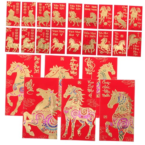 LOLIPPYY 48 Stück Teiliges Rote Umschläge Pferdejahr Vietnamesische Geldgeschenkumschläge mit Pferdezodiac für Chinesisches Neujahrsfest und Frühlingsfest Partydeko LOLIPPYY 48 Stück Teiliges Rote Umschläge Pferdejahr Vietnamesische Geldgeschenkumschläge mit Pferdezodiac für Chinesisches Neujahrsfest und Frühlingsfest Partydeko von LOLIPPYY