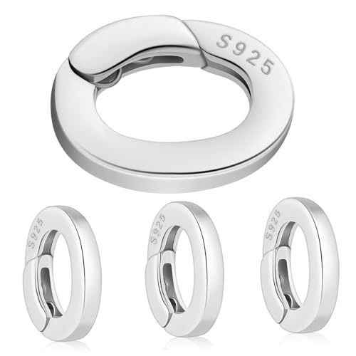 LOLIPPYY 4Stücke Ovale Halskettenverlängerungs Verschlüsse Metall Federriegel mit Karabiner Clip Vielseitige Schmuckverschlusslösung für Armbänder und Langlebig und Einfach von LOLIPPYY