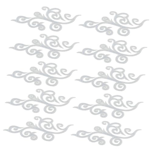 LOLIPPYY 5 Paare Barock Stil Bestickte Bügelflicken Wolkenförmige Applikationen Für Hochzeitskleider Bühnenoutfits Vielseitige Stickerei Dekoration von LOLIPPYY