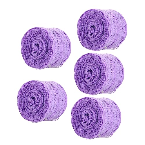 LOLIPPYY 5 Rollen 45 Cm Spitze Wickelband Schleife Geburtstag Spitzenbesatz Dekoration Bunt Basteln Bänder Für Handwerk Spitzenband Wickeln Dekoratives Band Lavender Polyestergarn von LOLIPPYY